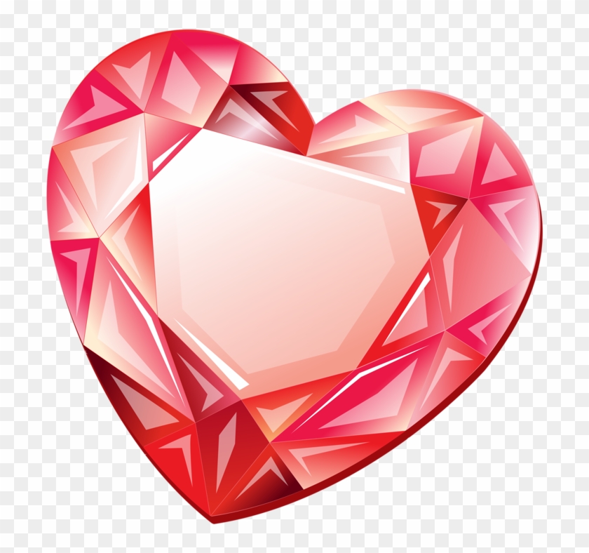 Hearts ‿✿⁀♡♥♡❤ - Gemstone Buttons - 1" Pinbacks, Set Of 3, Heart, Crystal, #849854