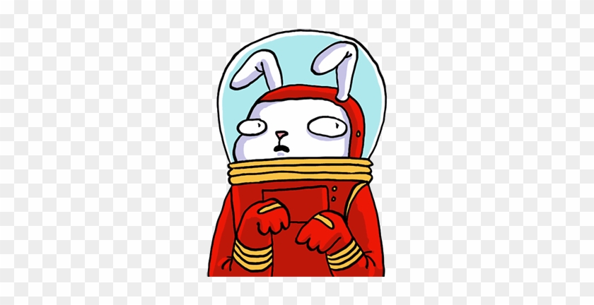 Rabbit Astronaut Space Wtf Doodle Cartoon Artists On - Astronaut Cartoon #851007