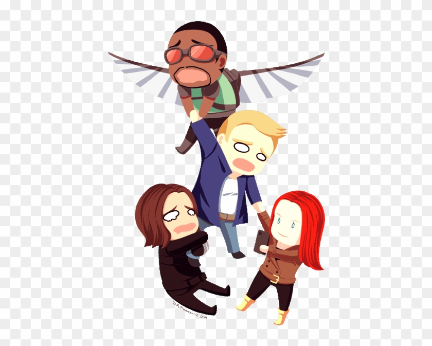 Avengers Chibi Tumblr For Kids - Captain America And Falcon And Bucky #851028