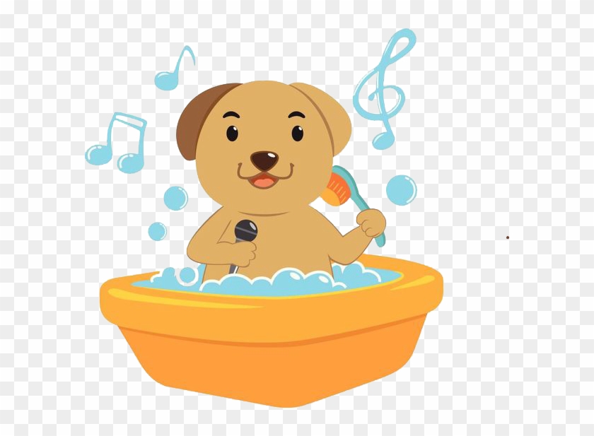 Dog Puppy Bathing Cartoon - Dog Take Bath Cartoon #851072