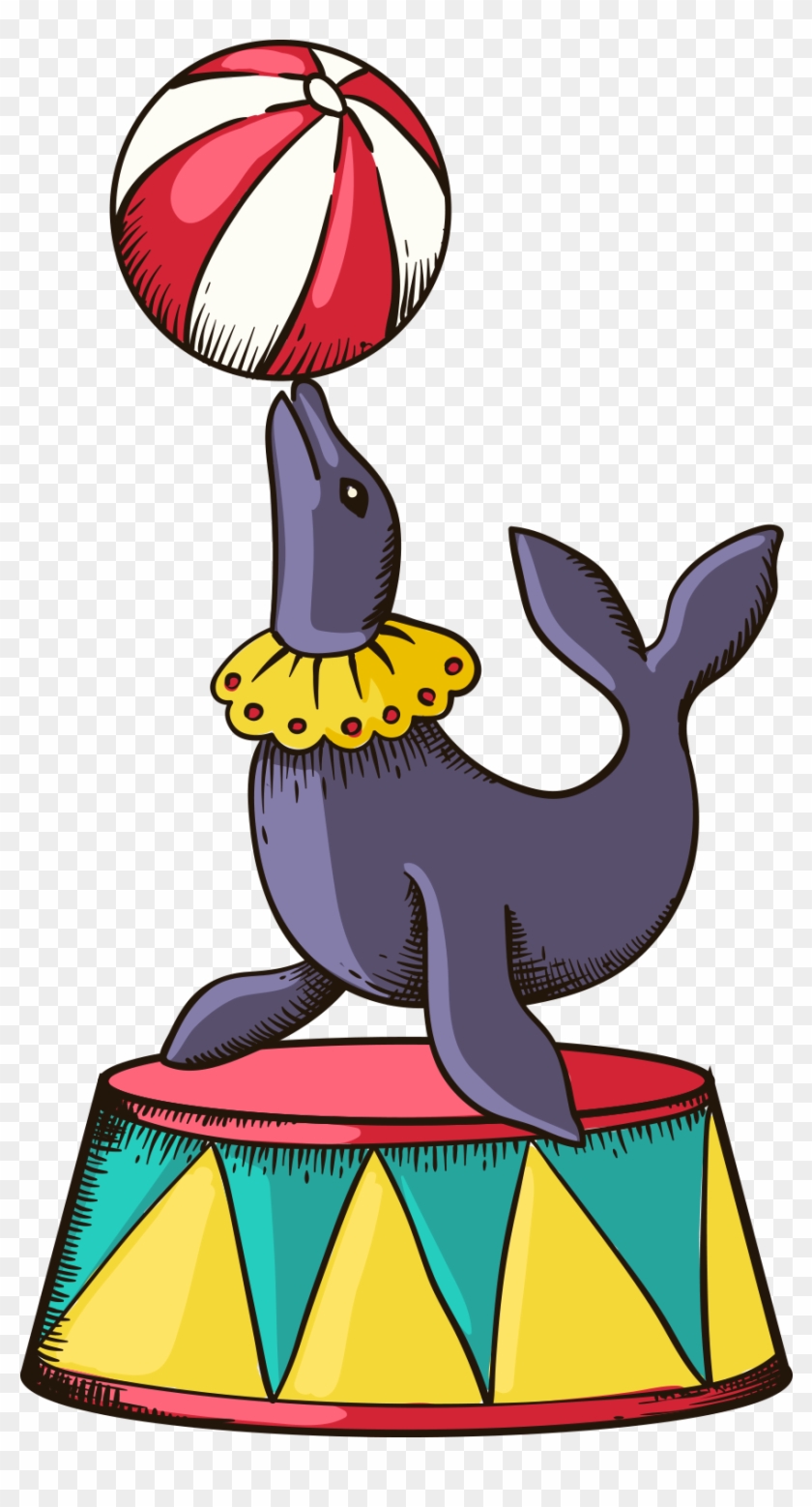 Performance Circus Cartoon Clown - Cartoon Circus Animals #852108