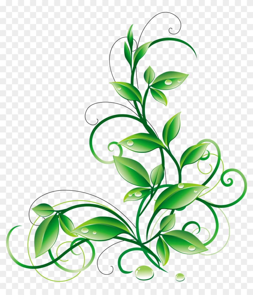 Leaf Flower Clip Art - Green Corner Border Png #853362