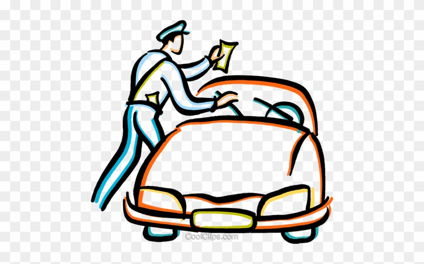 Police Officer Giving A Parking Ticket Royalty Free - Police Giving Ticket Clipart #853525