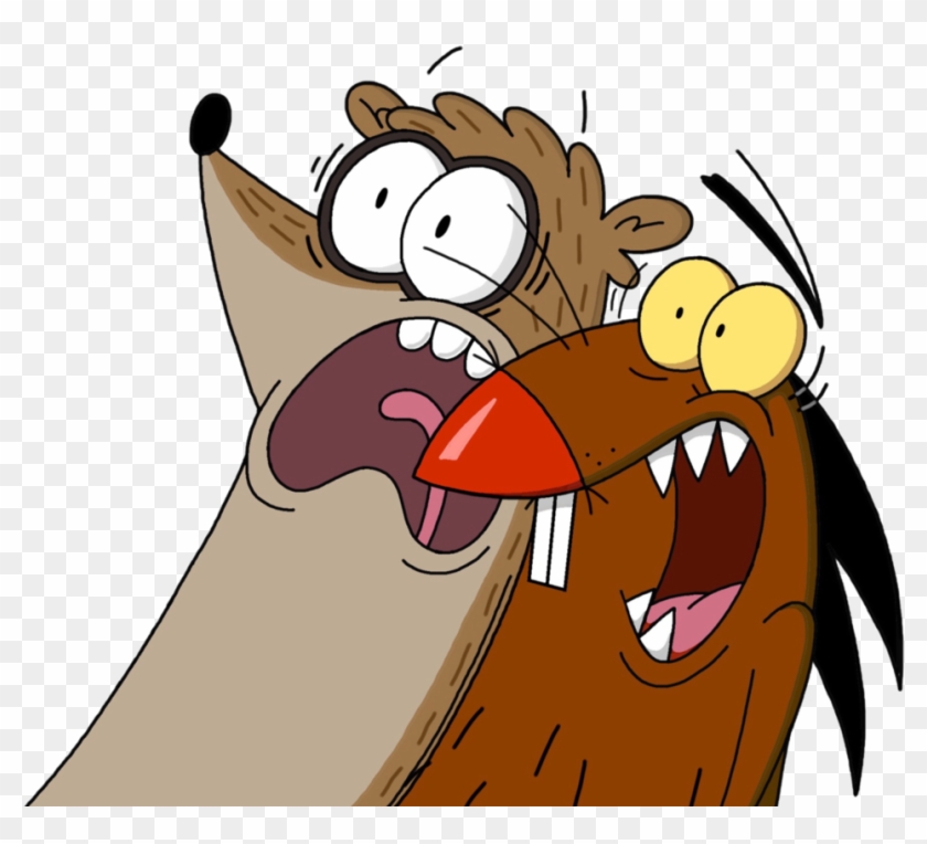 Daggett And Rigby Screaming By Luxojr888 - Rigby #856026