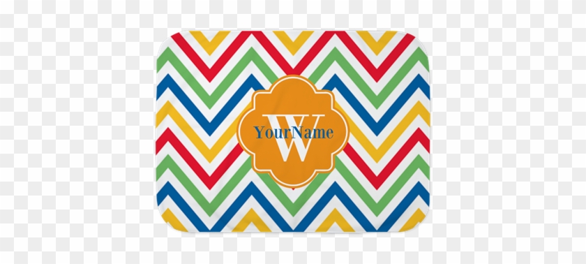 Modern Chevron Custom Monogram Baby Blanket - Navy Monogram Chevron Stripe Shower Curtain #856062