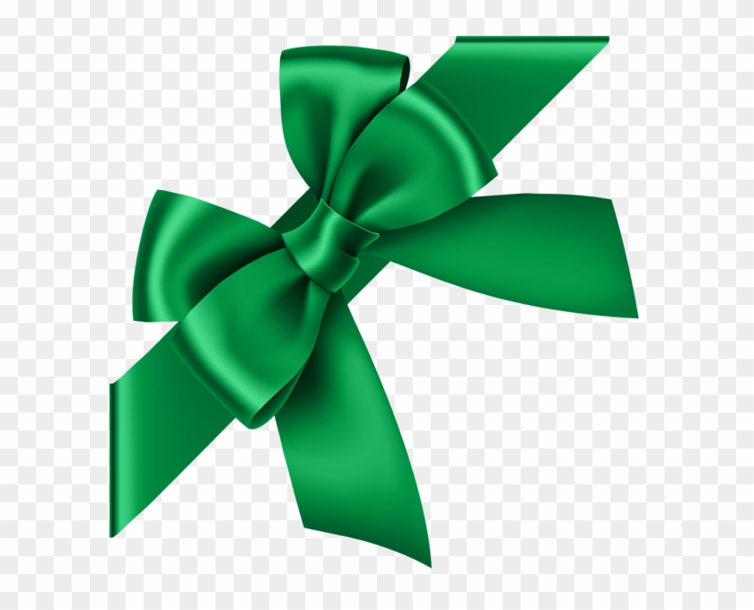 Green Corner Bow Transparent Clip Art Image - Red Corner Ribbon Png #856305