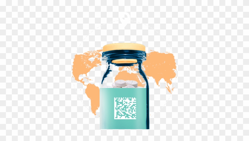 Bottle Datamatrix - World Map #856406