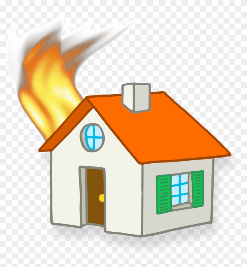 House Clip Art - Cartoon Houses On Fire #857040