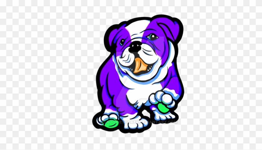 Happy Bull Dog Puppy Purple And White By Sookiesooker - United States Of America #857149