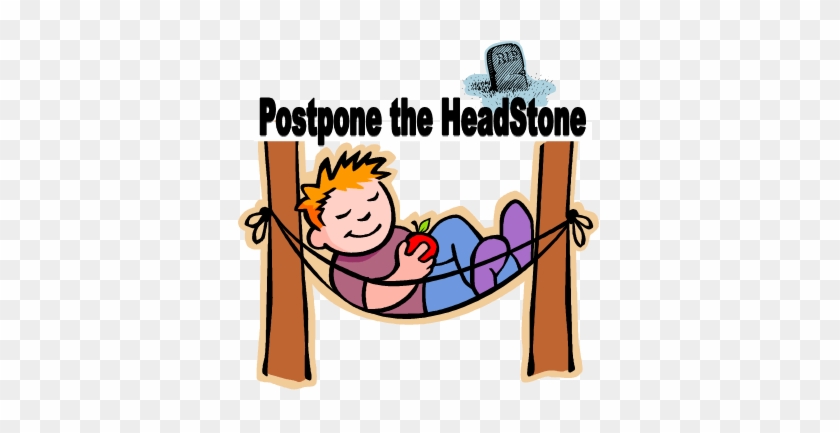 Graphic Of Guy In Hammock And Headstone With Postpone - Habit 7 Sharpen Thye Saw #860943
