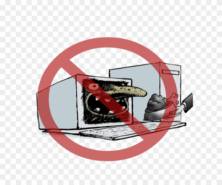 No Sign Over A Computer With A Scary Face - Internet Troll #861717