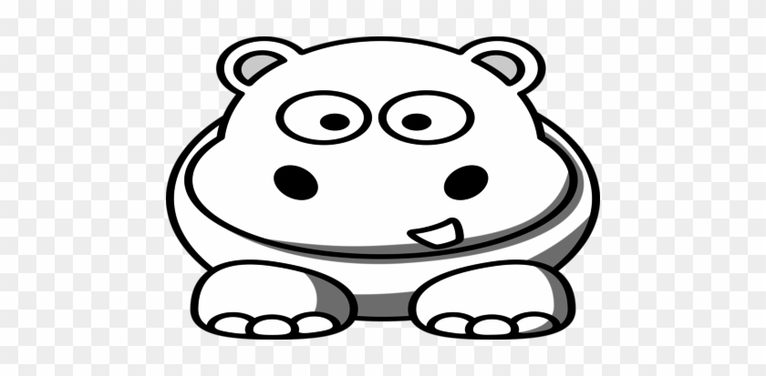 Word Clip Art Clipart Coloring Book Colouring - Cartoon Hippo #155852
