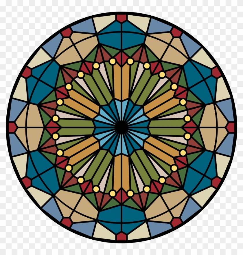 Rose Window - Geometrischer Musterentwurf Des Buntglases Modern Grußkarte #158175