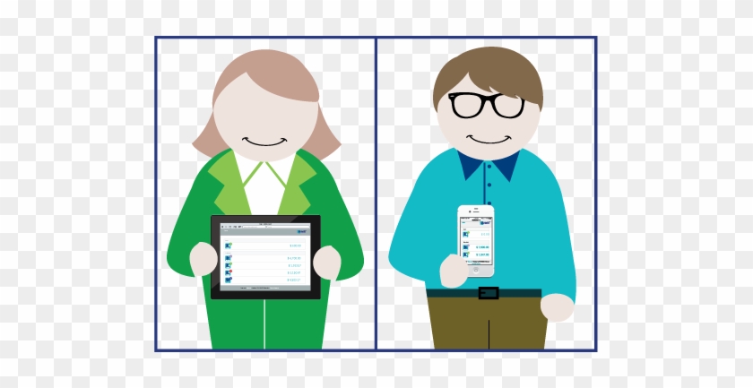 Ariett Customers Using Mobile User Interface - Cartoon #158368