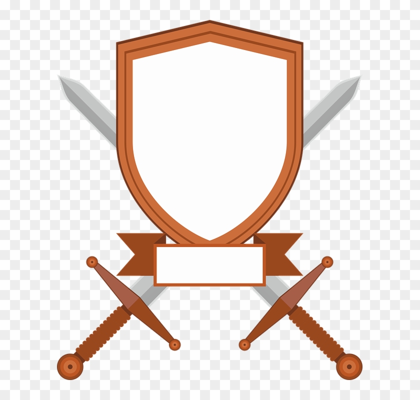 Coat Of Arms Banner Shield Harnisch Swords - Escudo Com Espada Png #159193