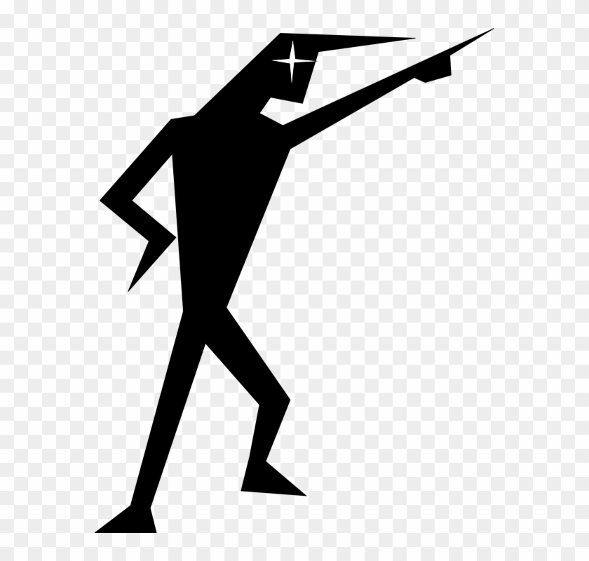 Man Silhouette Pointing Stick Figure Index Finger - Stick Figure Pointing #159434