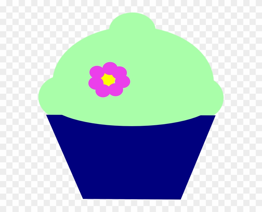 Cupcake Blue Flower Clip Art - Clip Art #160665