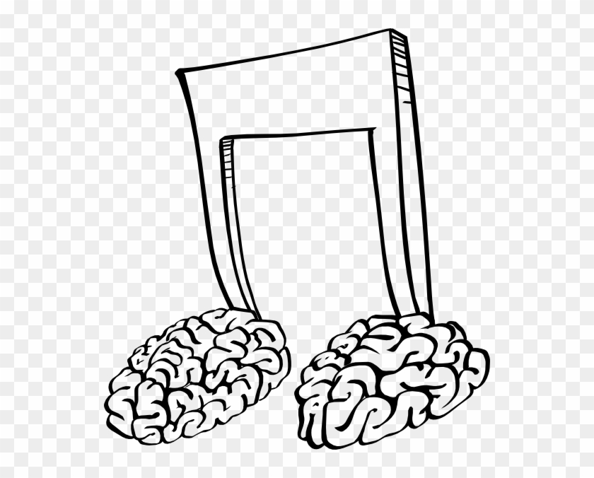 Free Vector Brain Notes Clip Art - Music Notes In The Brain #163680