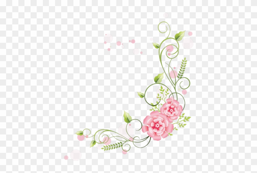 Esquina Para Carteleras - Pink Floral Corner Border #862481
