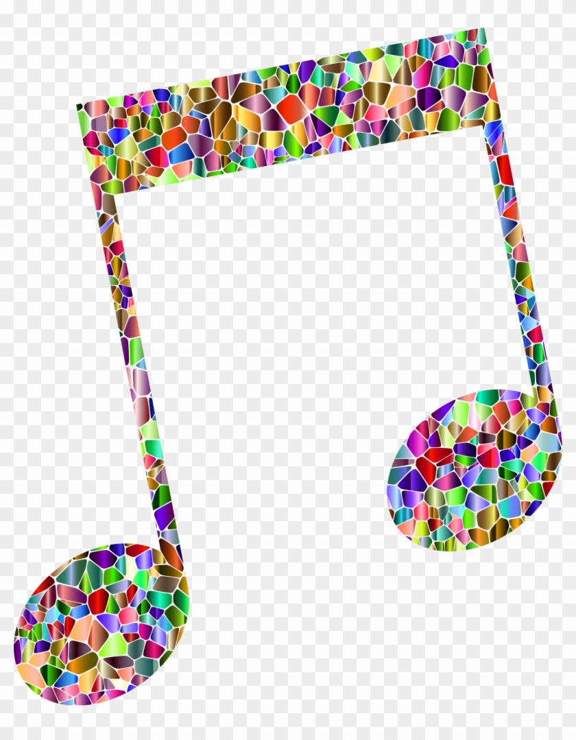 Big Image - Rainbow Prismatic Music Note Oval Ornament #862940