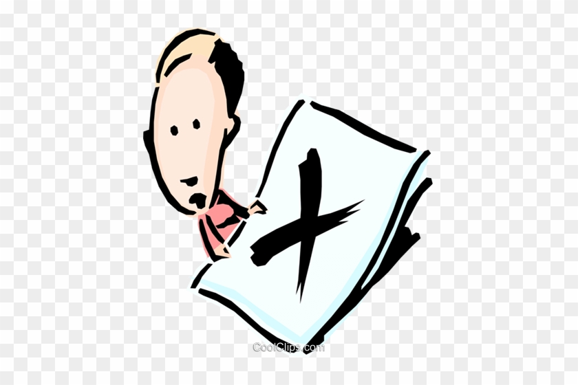 Cartoon Man With Multiplication Sign Royalty Free Vector - Any Questions #862939