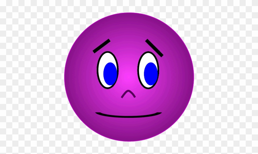 Purple Smiley Face Purple Face Anxious Unsure Photo - Face #864898