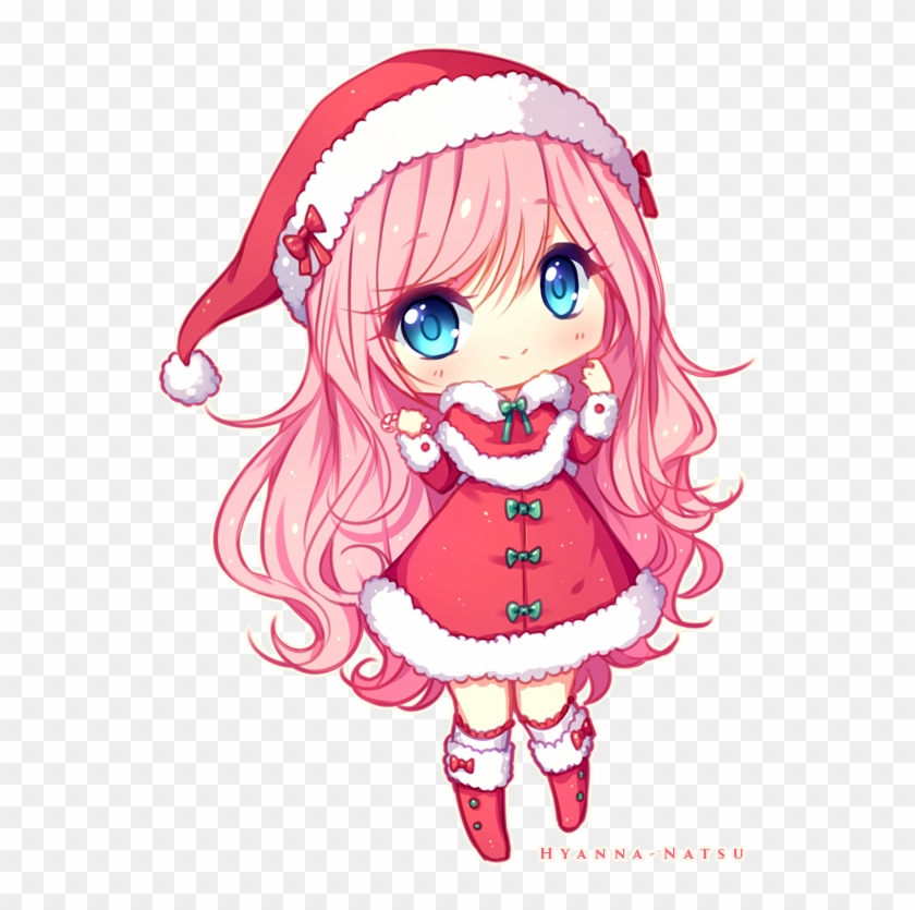 Christmas Anime Girl Chibi Commission - Chibi Girl Christmas #868015