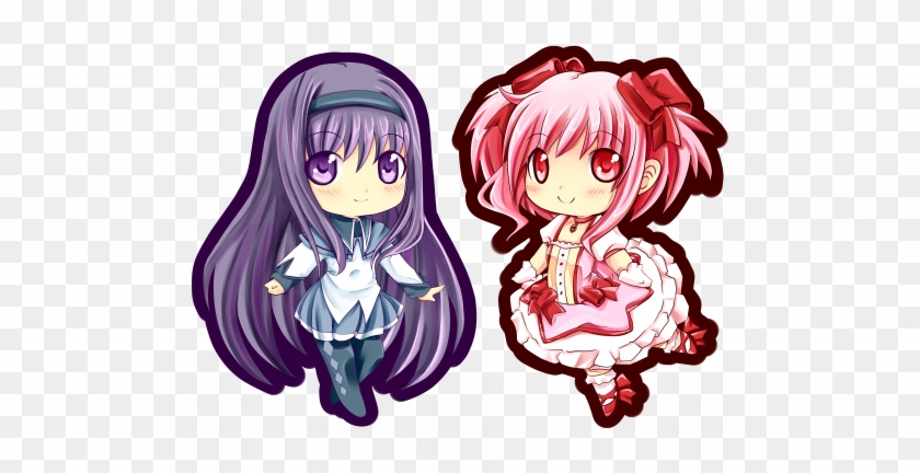 Madoka And Homura Chibi By *kenneos On Deviantart - Madoka Magica Homura Chibi #868204