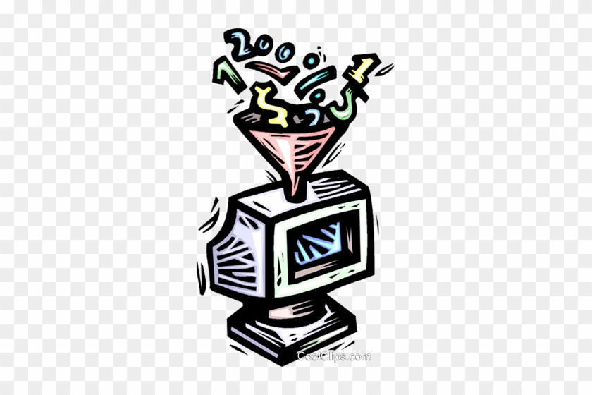 Data Passing Through A Funnel Royalty Free Vector Clip - Database #868489