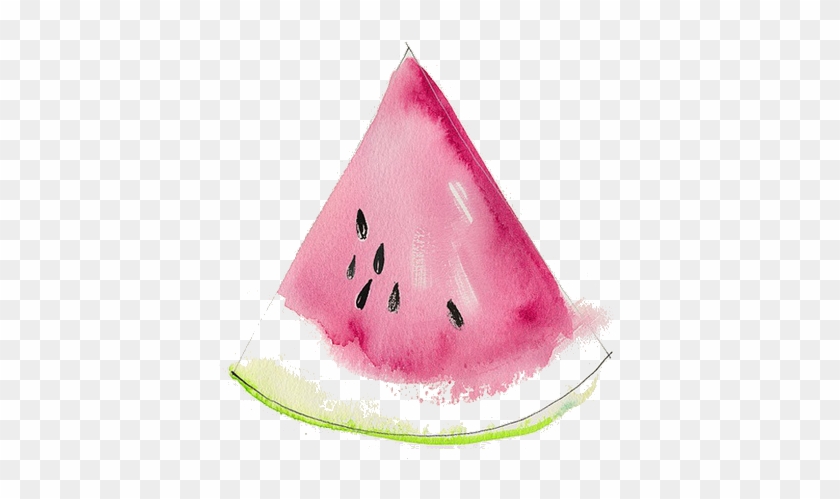Rosa Wassermelone Via Pic Source - Easy Watercolor Paintings Fruits #869205