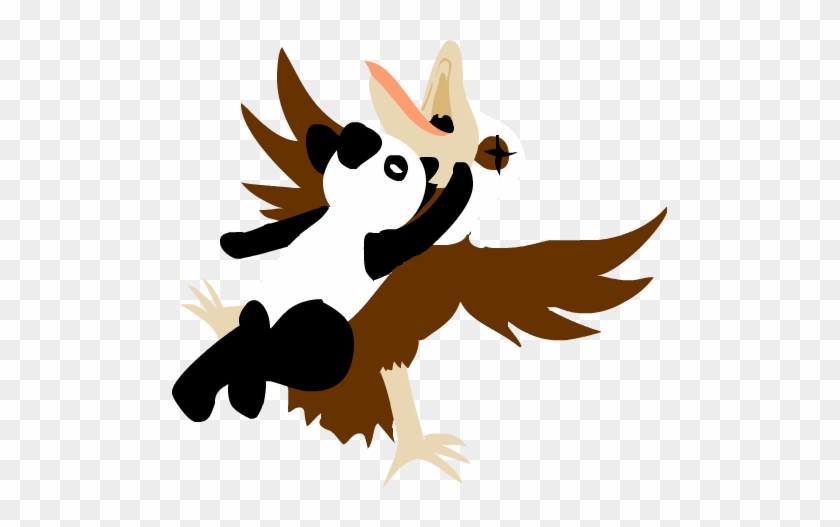 Panda Fighting A Pelican By Foxfall - Cartoon #869280