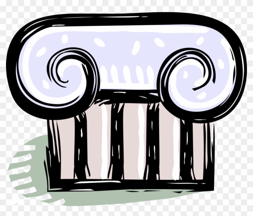 Vector Illustration Of Classic Greek Architecture Ionic - Vector Illustration Of Classic Greek Architecture Ionic #869322