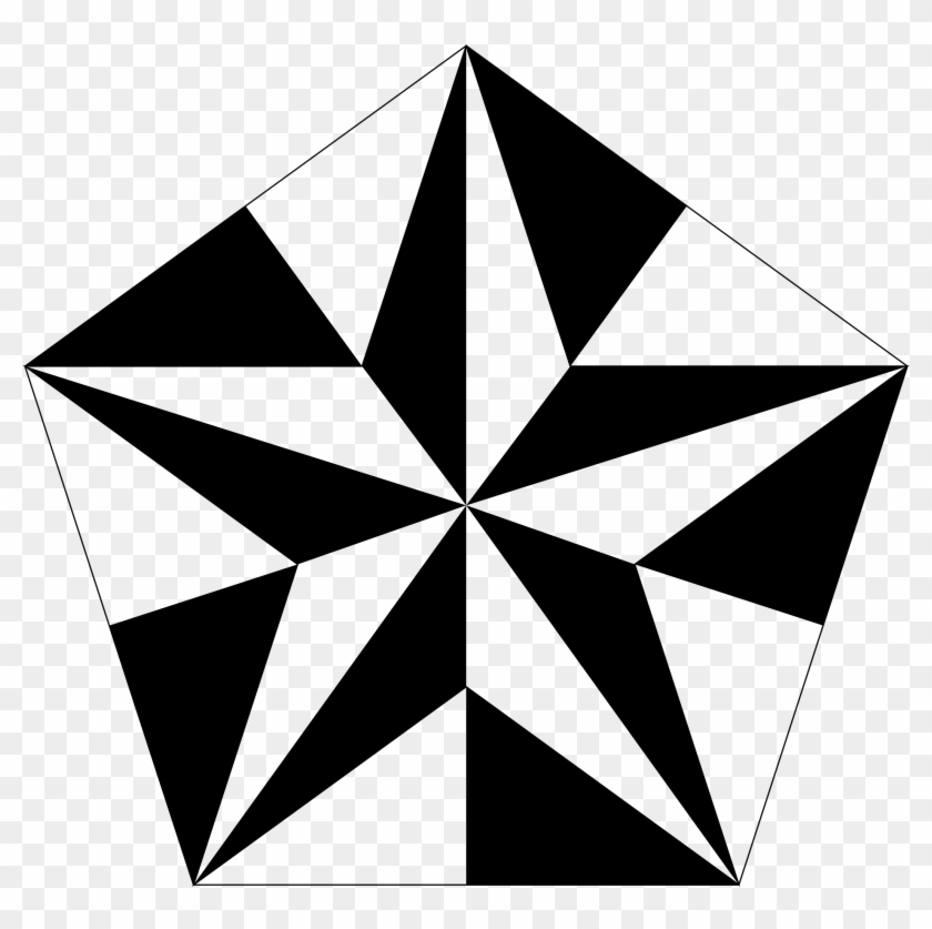 Pentagon - Clipart - رسم هندسي ابيض واسود #870155