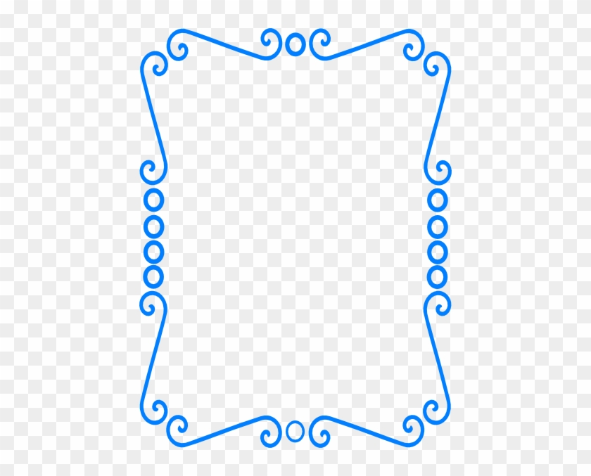 Scrolly Frame Blue Svg Clip Arts 444 X 597 Px - Blue Vector Frame Png #871074