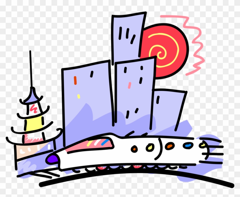 Vector Illustration Of Shinkansen Japanese High-speed - High-speed Rail #871445