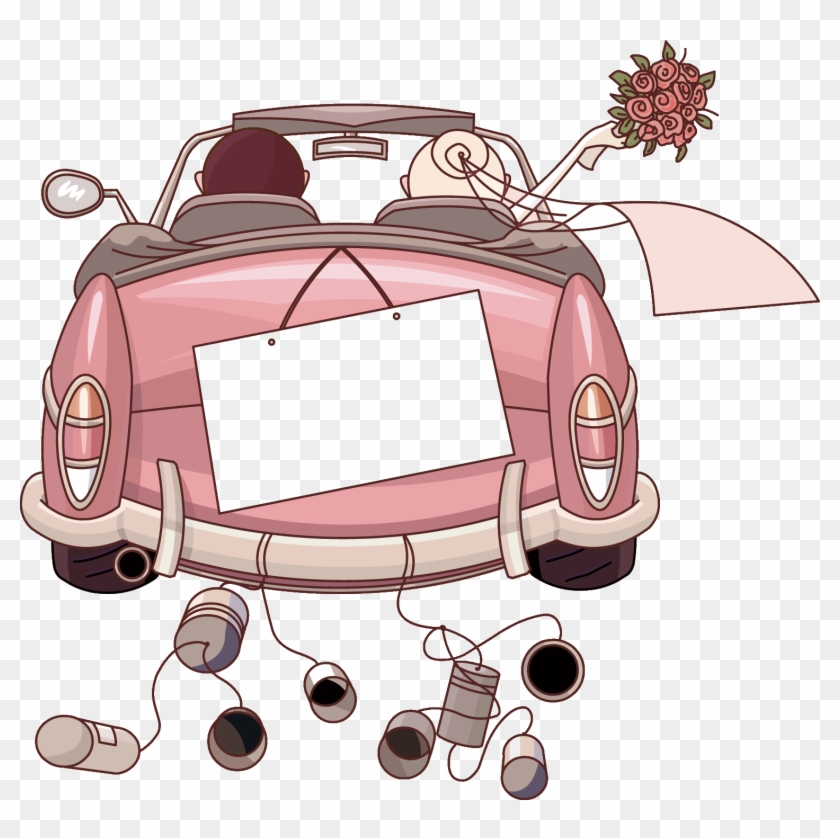 Car Wedding Invitation Clip Art - Just Married Car Clipart #871821