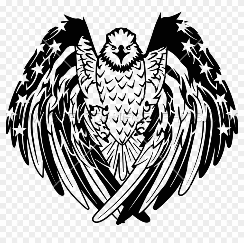 Black White Reaic Bald Eagle Snake Tattoo Design - Eagle And Flag Black And White #871896