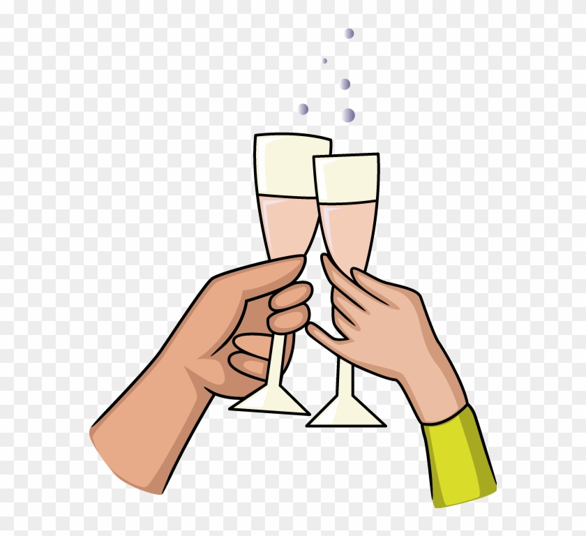 Wedding Toast Clipart - 60th Anniversary Wine Glasses Rectangle Magnet #871956
