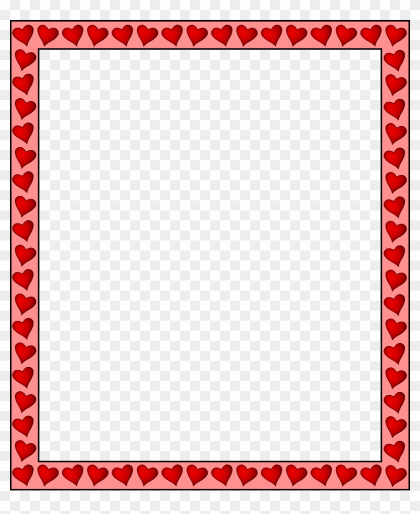 Free Pink Heart Border Clip Art - Hearts Square Frame Png #872030
