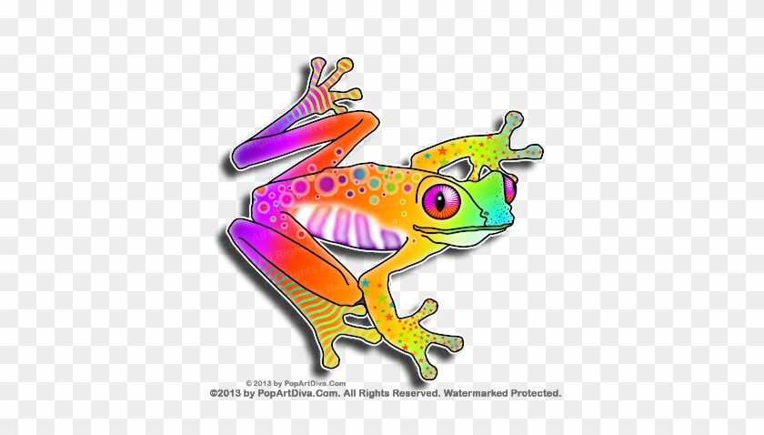 Fun, Colorful Frog Art Inspired By Sixties Pop - Cafepress Pop Art Frog Tile Coaster #872363