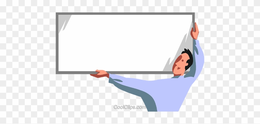 Man Holding A Sign Royalty Free Vector Clip Art Illustration - Illustration #872881