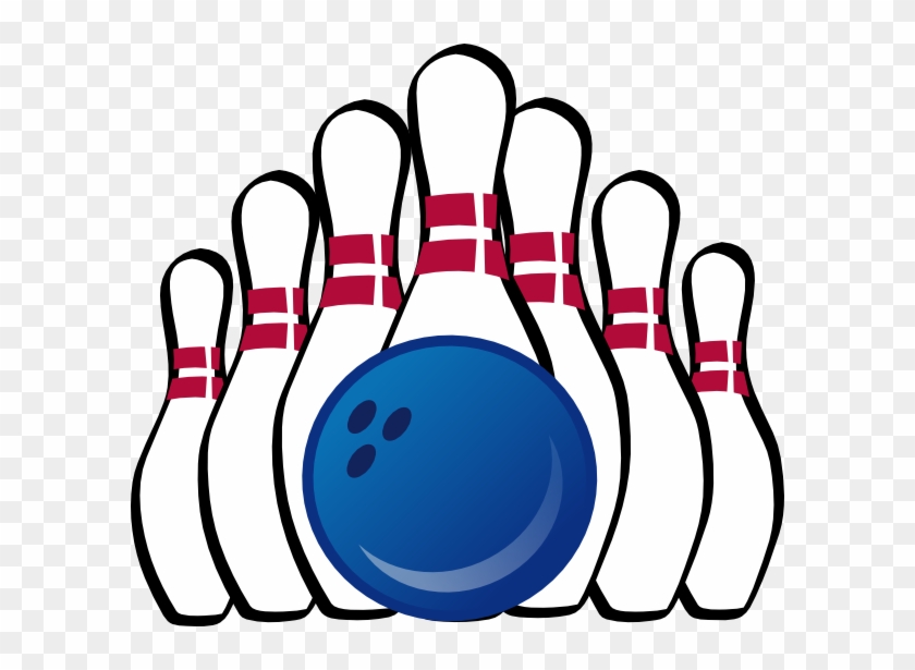 Bowling Ball And Pins Clip Art At Clker Com Vector - Bowling Pins Coloring Page #873503