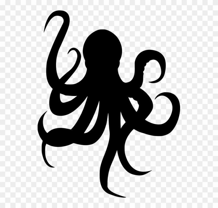 Silhouette, Octopus Vector Graphic, Octopus Tentacles - Silueta Pulpo #873829