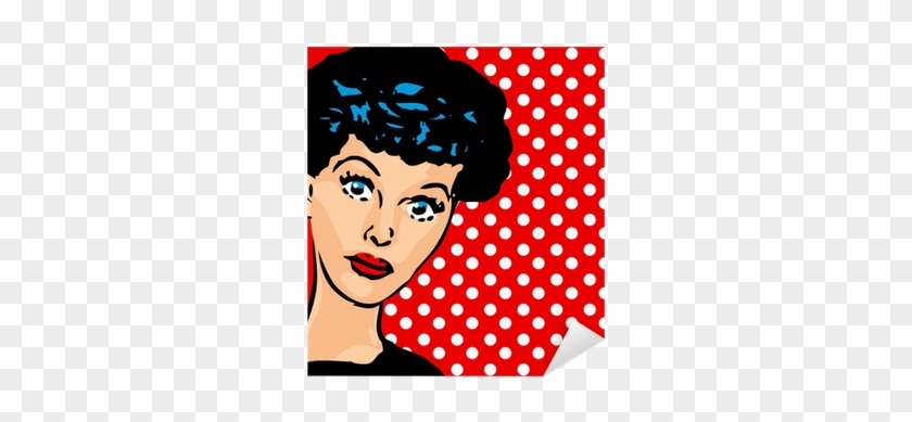 Vinilo Pixerstick ¿quién Es Rostro De Mujer Retro Clipart - Vamonos Pa La Feria #873843