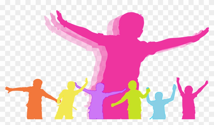 Happy Children Silhouettes Figure - Niños Silueta Color #875777