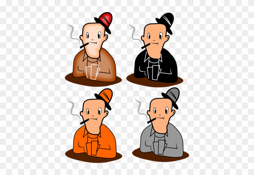 Vector Drawing Of Funny Card Player Cartoon Character - การ์ตูน เล่น การ พนัน #877155