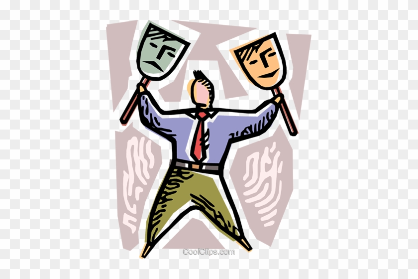 Hiding Behind Masks Royalty Free Vector Clip Art Illustration - Hiding Behind Masks Royalty Free Vector Clip Art Illustration #877833