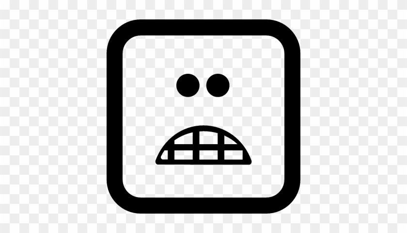 Scared Emoticon Square Face Vector - Square Smiley Face #878077