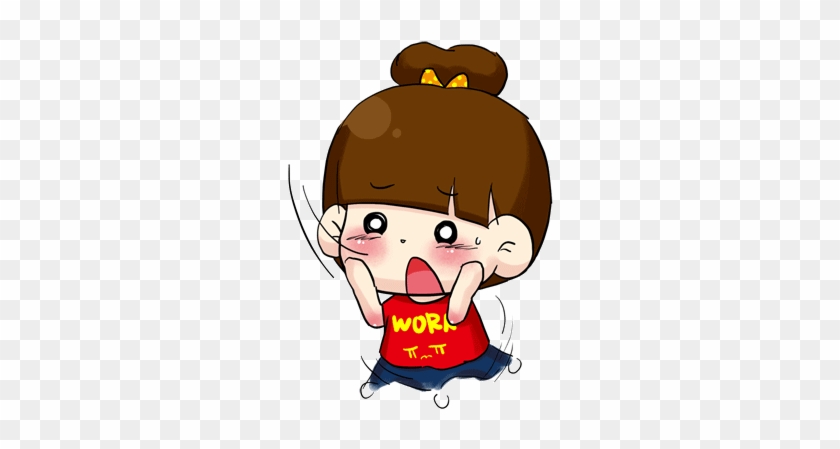 24 Cute Little Naive Girl Emoji Gifs - 紧张 卡通 #878287