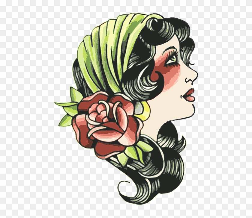 The Gypsy Kit - Traditional Gypsy Woman Tattoo Small #879089